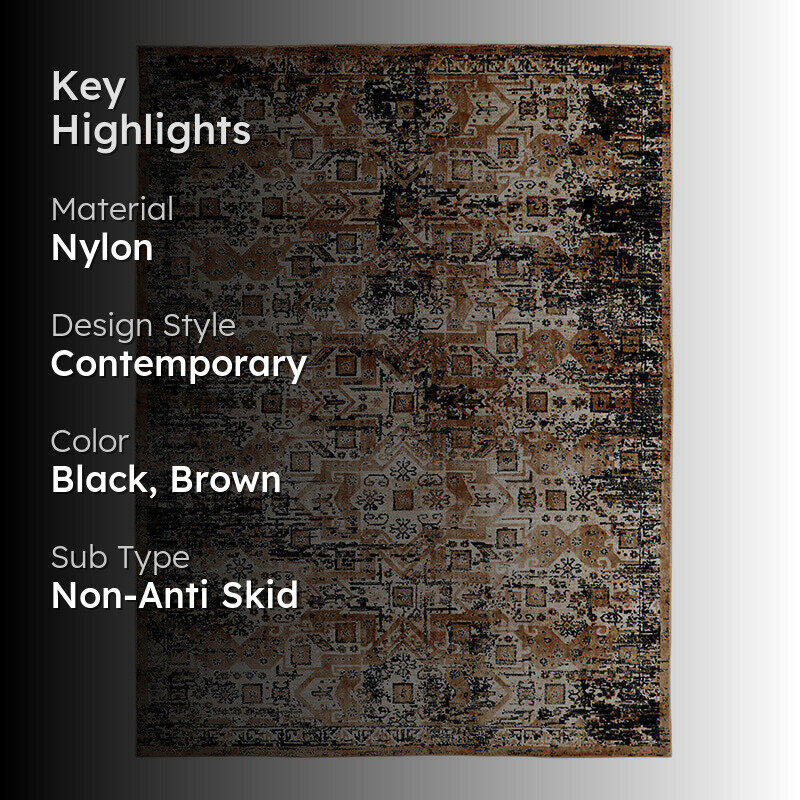 Sterlin Non-Anti Skid Carpet - Black & Brown media 2