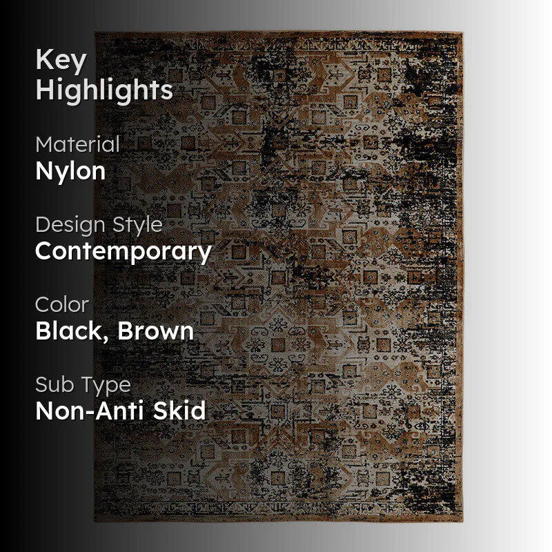 Sterlin Non-Anti Skid Carpet - Black & Brown media 2