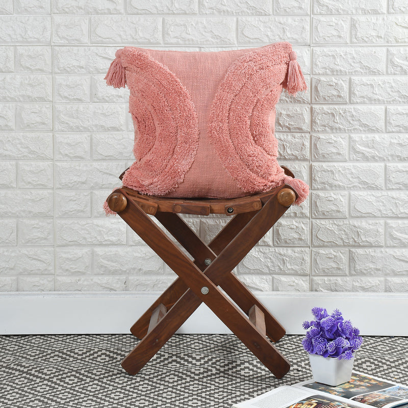 Aquila Cotton Tufted Cushion Cover (Pink) - Set Of Two media 3