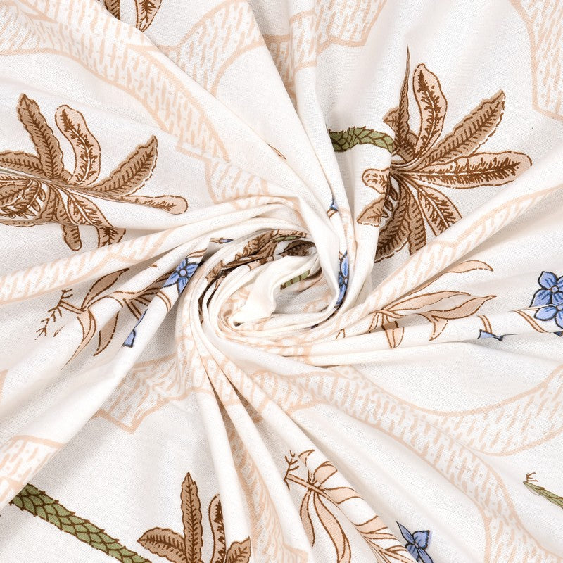 Haveli Block Cotton Bedsheet (Blue,Peach) - 180 TC media 7