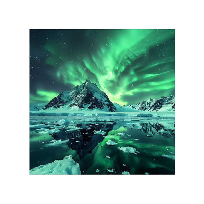 Aurora Icy Peaks Wall Painting media 5