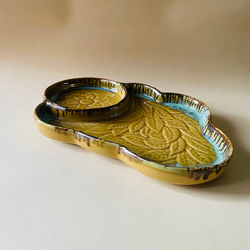 Cloud Glaze Ceramic Chip & Dip Platter media 7
