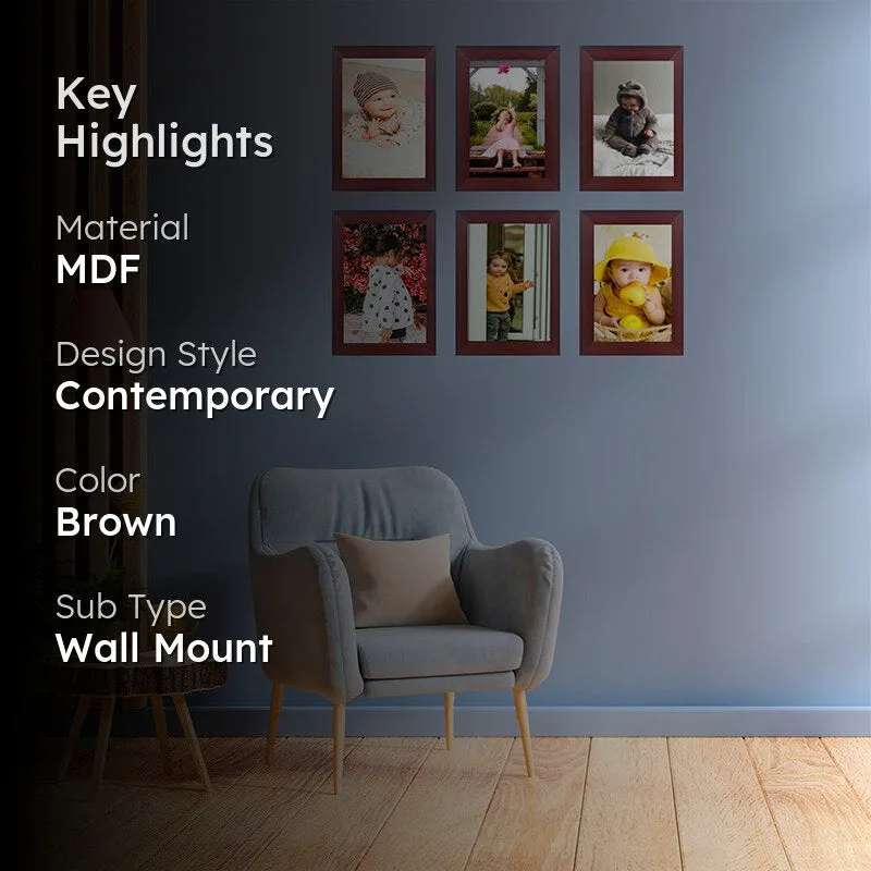 Bois Photo Frame (Brown) - Set Of Six media 2
