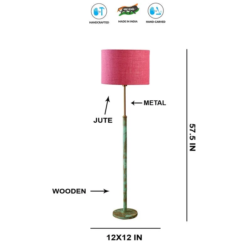 Vintage Glow Wooden Floor Lamp - Pink media 9