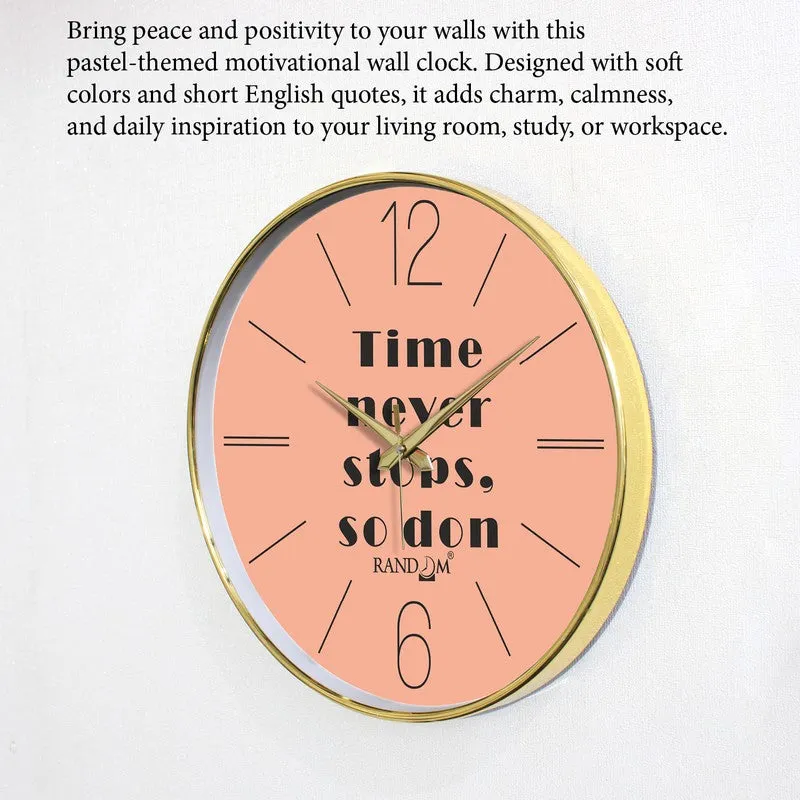 Time Never Stops Round Analog Wall Clock - Peach media 6