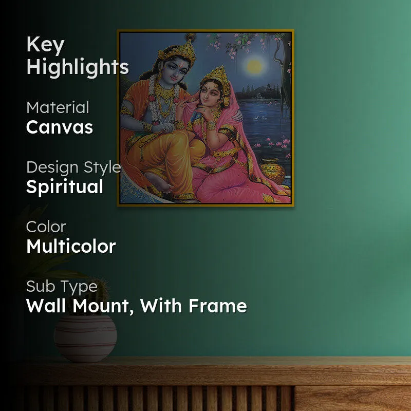 Radhe-Krishna Canvas Wall Art With Frame media 2
