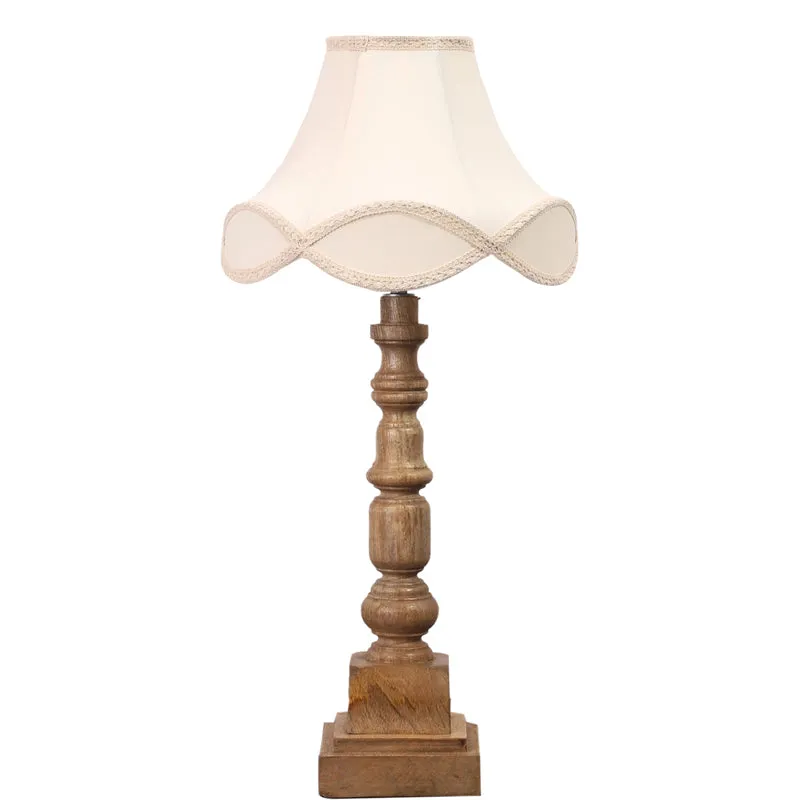 Valencia Arc Arbor Wooden Table Lamp - Off White,Brown media 6