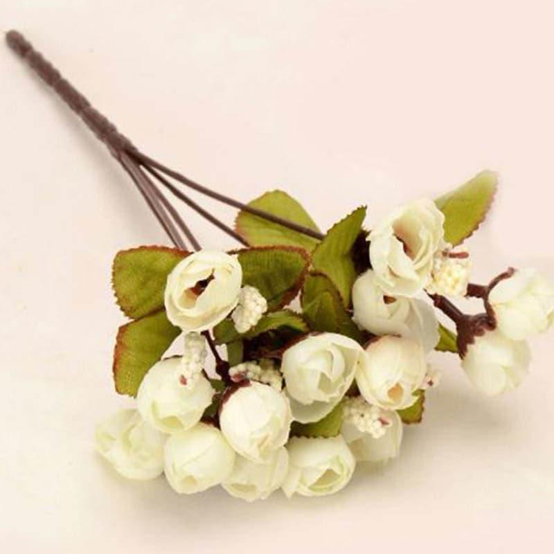 Faux Rose Floral Stick - Ivory media 3
