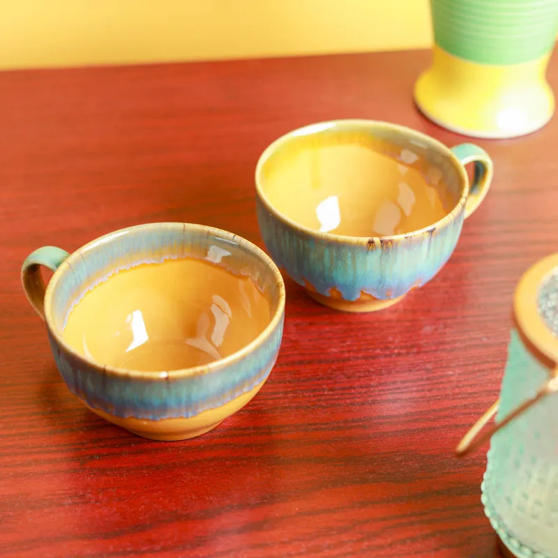 Cafe Clay Ceramic Coffee Mug (400 mL Each) - Set of Two media 1