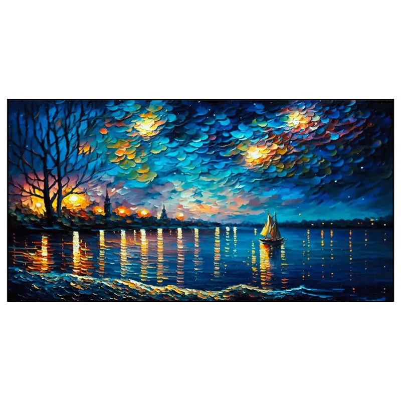 Ethereal Starry Night Canvas Wall Painting media 4