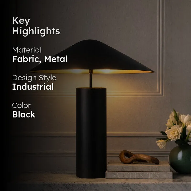 AarviDecor Celeste Decorative Fabric Table Lamp - Black media 2