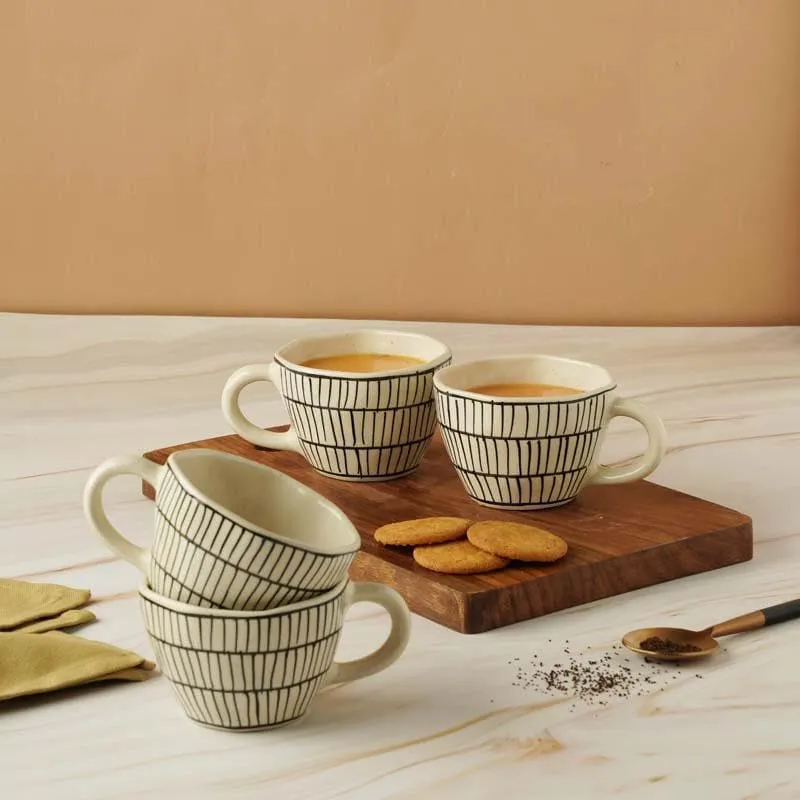 Small Ceramic Tea Cup (210 mL Each) - Set of Four media 5