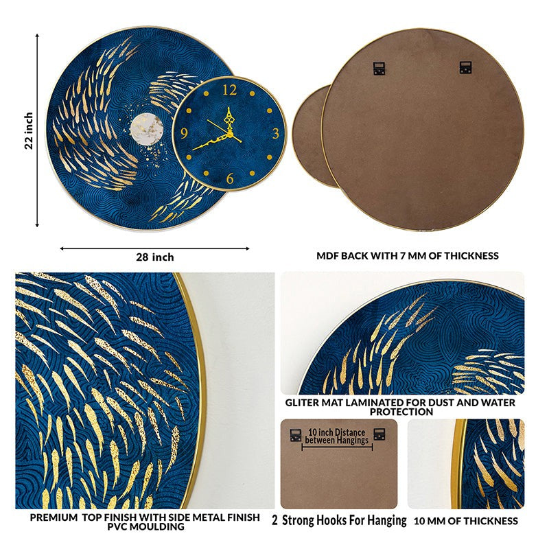 Peacock Rest Wall Art With Analog Clock media 8