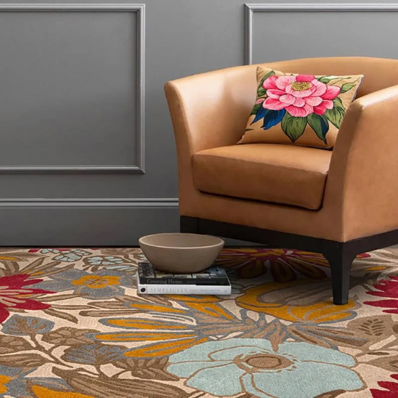 Palantir Hand Tufted Floral Wool & Nylon Carpet - Pink media 7
