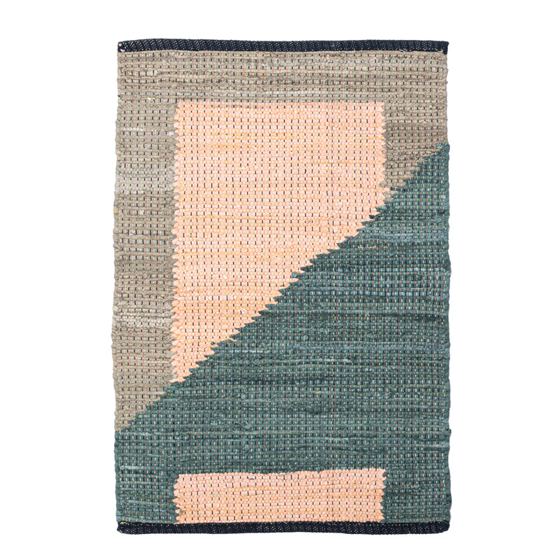 Solven Cotton Door Mats - Blue, Beige