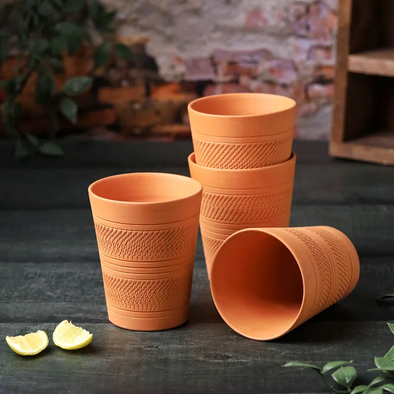 Rustic Terracotta Drinking Glass Set - 4 Pieces media 4