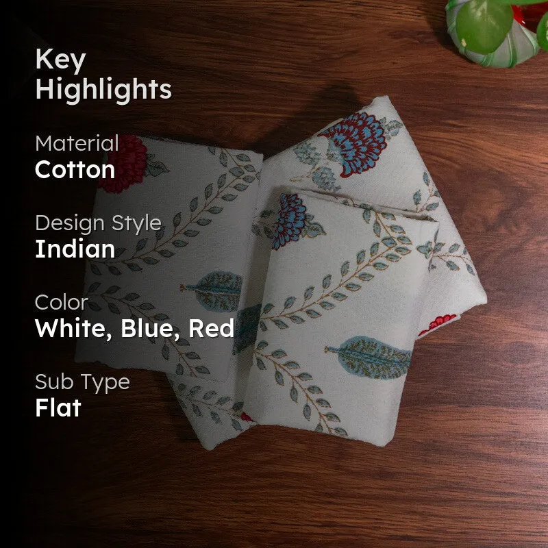 Desert Bloom Cotton Towels (Blue) - Three Piece Set media 2