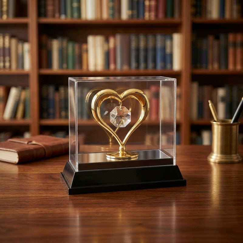 Regal Heart Accent 24K Gold Plated Mild Steel Showpiece