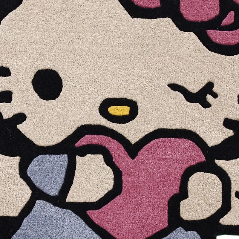Hello Kitty Wool Carpet - Beige,Pink media 4