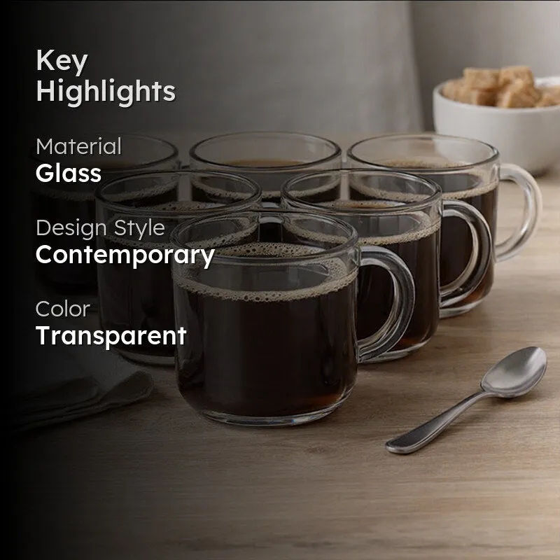 Pasabahce Glass Tea Cup (245 mL Each) - Set of Six media 2