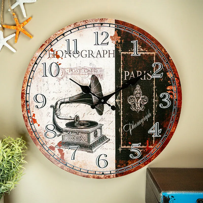 Phonograph Time Analog Wall Clock media 1
