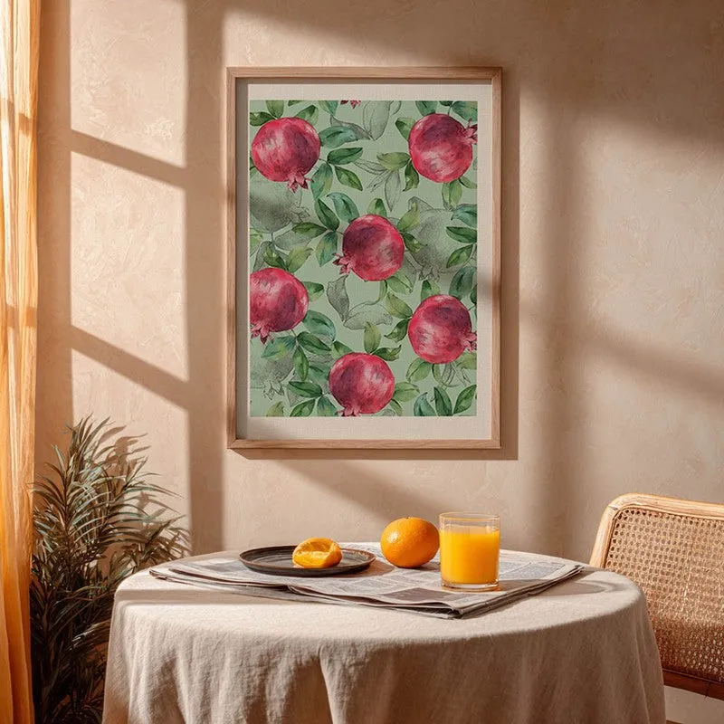 Blush Pomegranate Archival Canvas Wall Art - Brown media 4