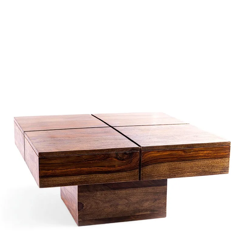 Tervon Sheesham Wooden Center Table - Dark Brown media 4