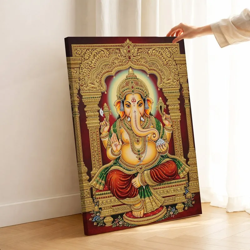 Ganesha Blessing Canvas Wall Art & Paintings media 1