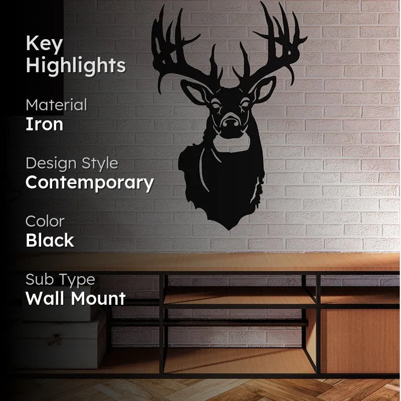 Reindeer Emerge Black Iron Wall Accent media 2