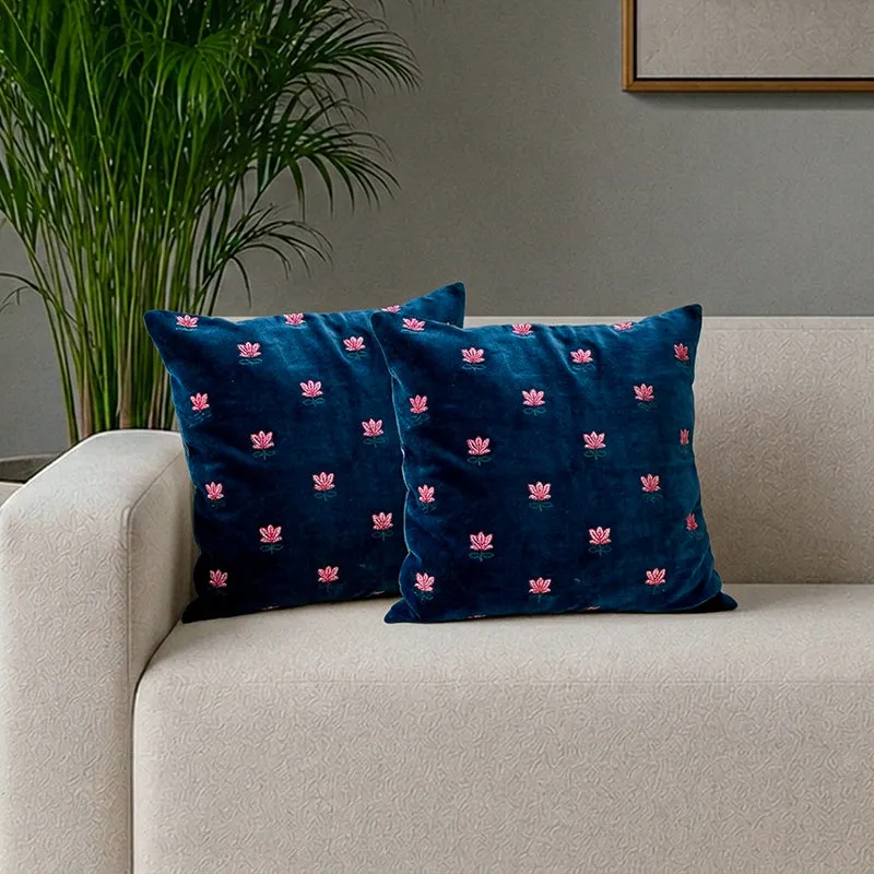 Stitch Stories Embroidered Cotton Cushion Cover - Set Of Two media 1