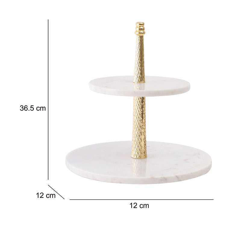 Malach Two Tiered Marble Platter - Gold media 7