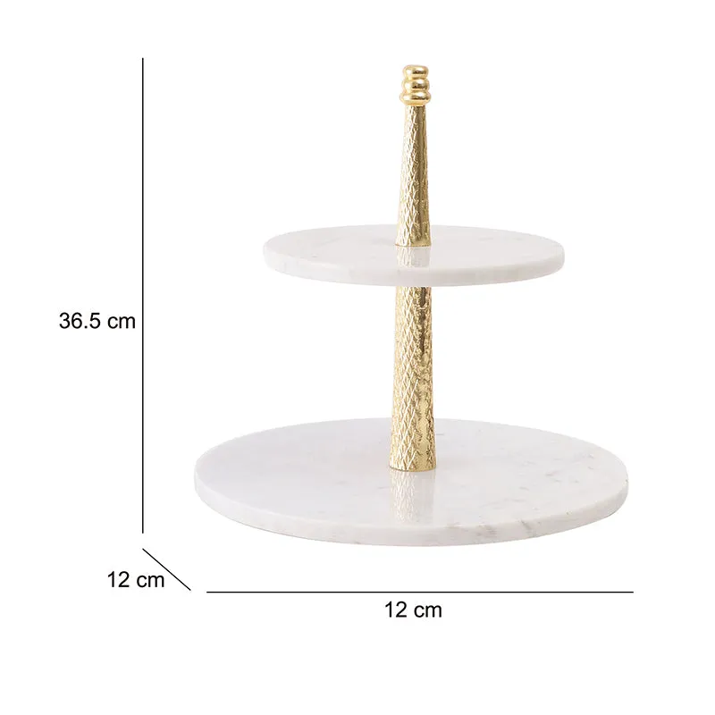 Malach Two Tiered Marble Platter - Gold media 7