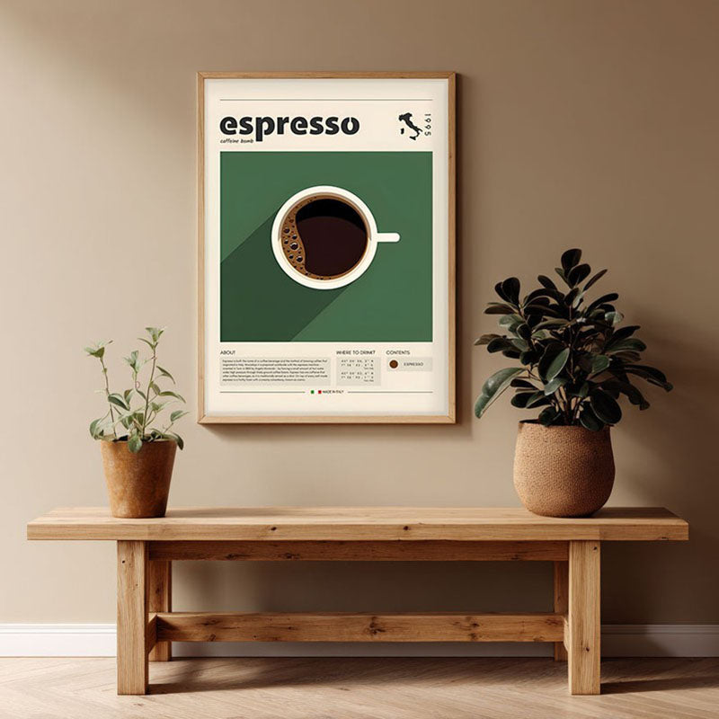 Art Of Espresso Framed Canvas Archival Canvas Wall Painting - Natural Brown Frame