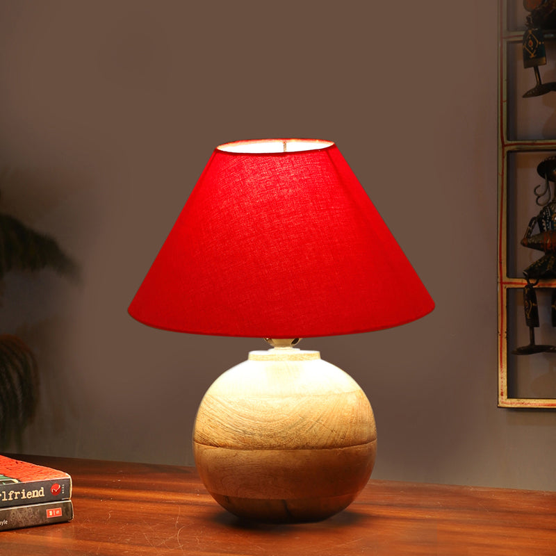 Cotin II Orb Cotton Table Lamp - Red,Brown