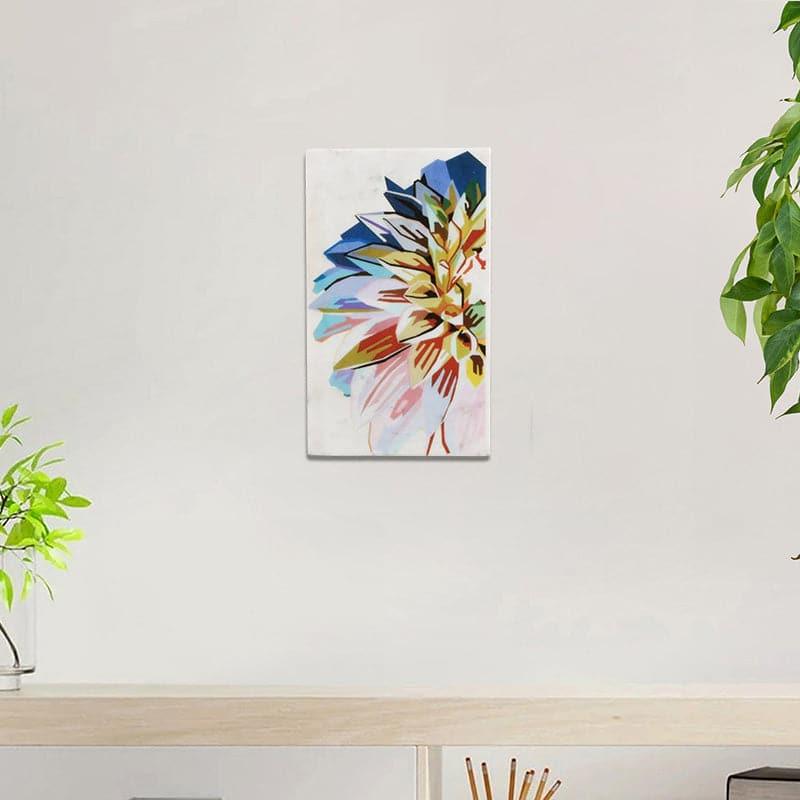 Flower Palette Printed Marble Wall Accent