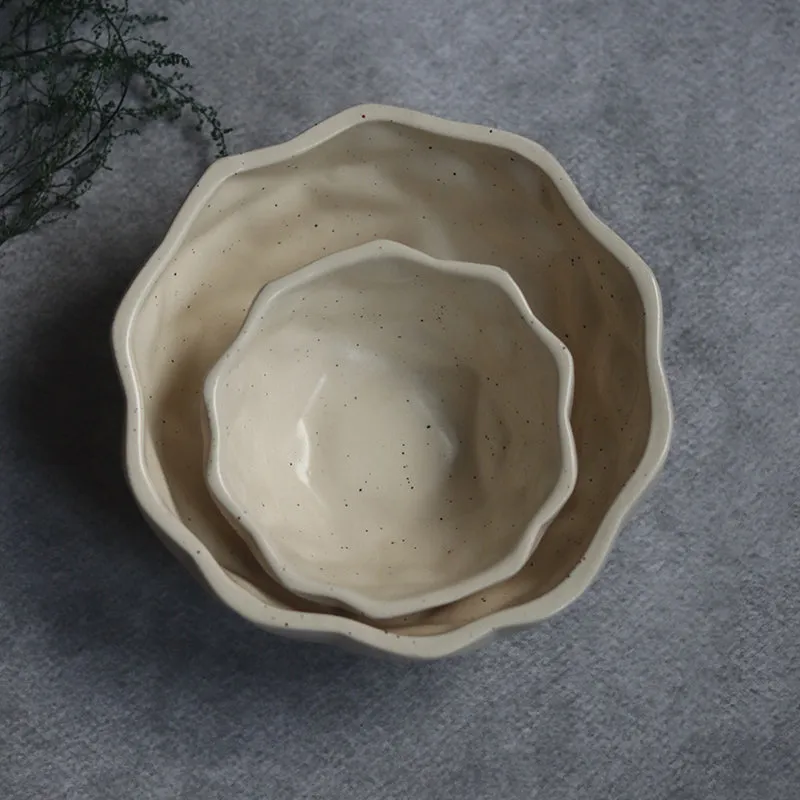 Noemi Ceramic Snack Bowl (White/300 mL/200 mL) - Set Of Two media 5