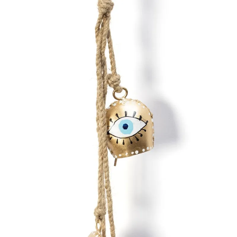 Golden Evel Eye Decorative Hanging Bell - Set Of Five media 5
