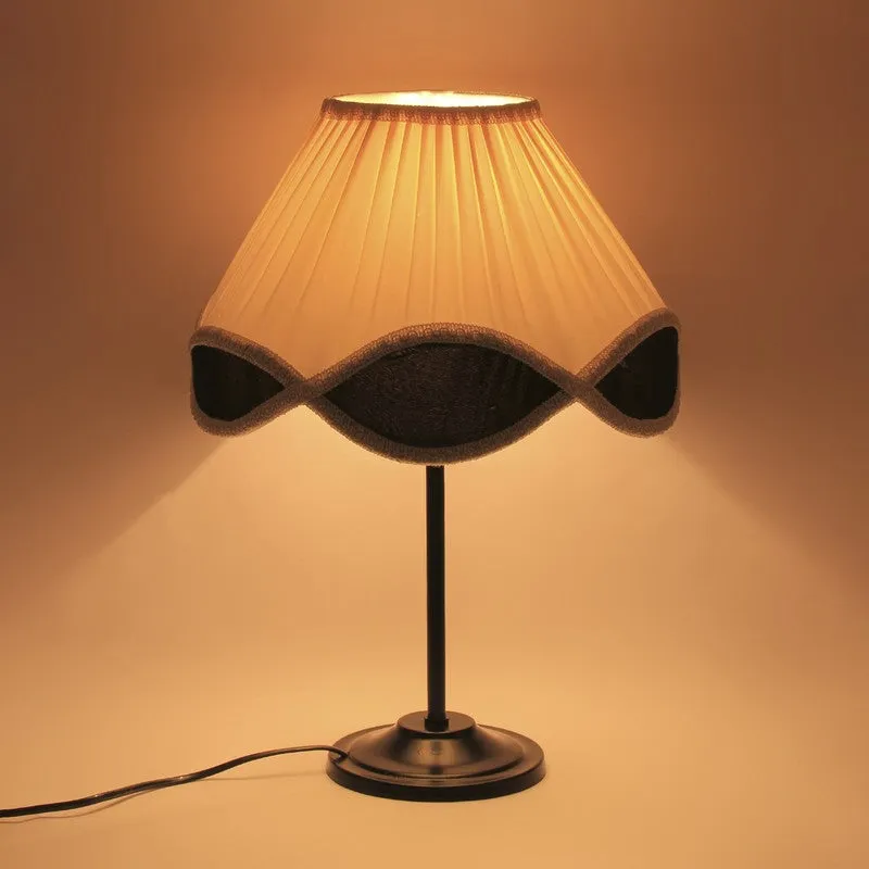 Flarewin Cotton Table Lamp With Iron Base - Ivory media 3