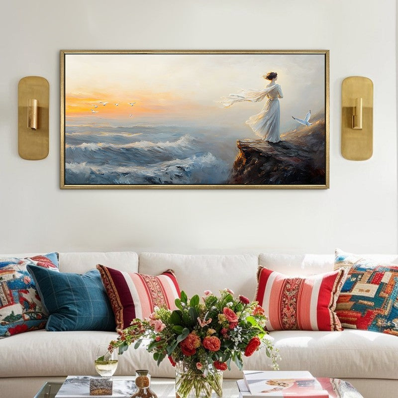 Horizon Whispers Canvas Wall Painting With Frame