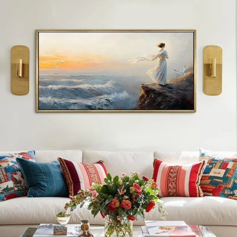 Horizon Whispers Canvas Wall Painting With Frame media 1