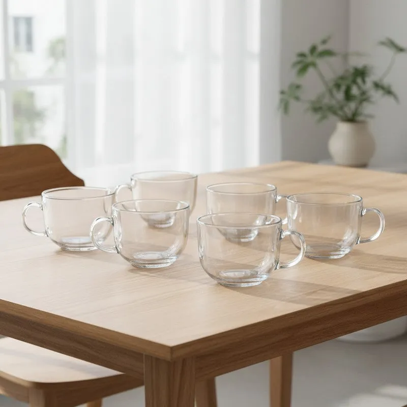 Round Glass Coffee Mug (150 mL Each) - Set Of Two media 3