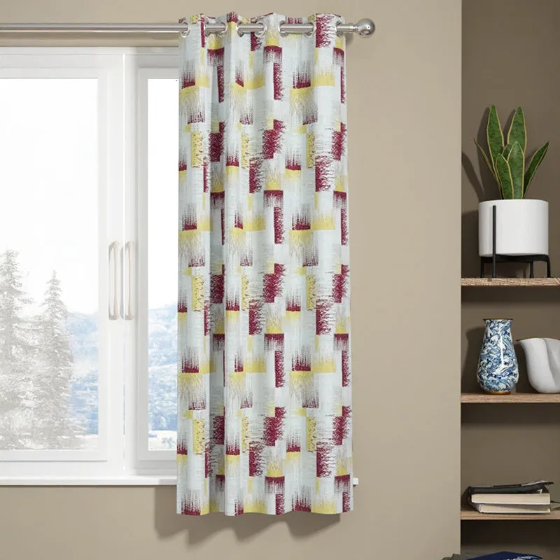 Valerian Abstract Artificial Silk Curtain media 1