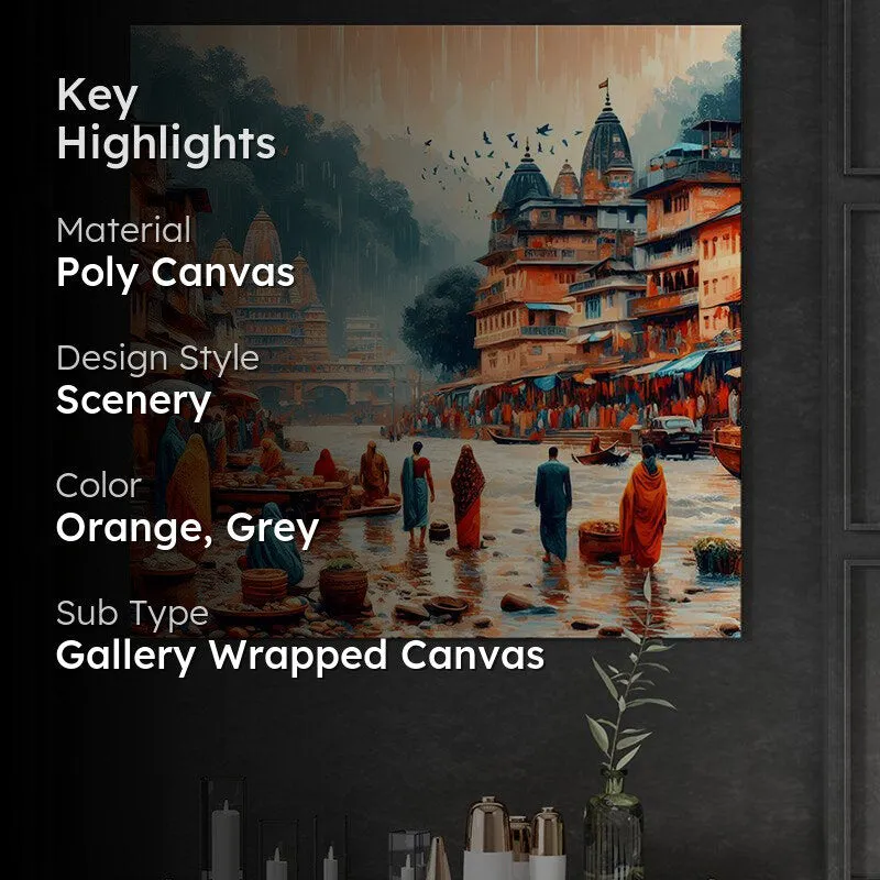 Riverbank Monsoon Walk Poly Canvas Wall Painting media 2