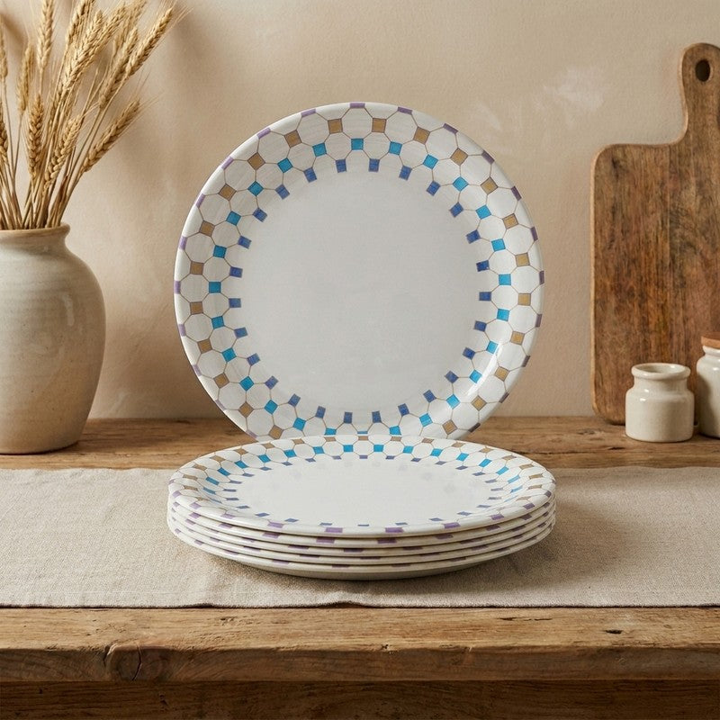 Arris Melamine Quarter Plates - Set of Six
