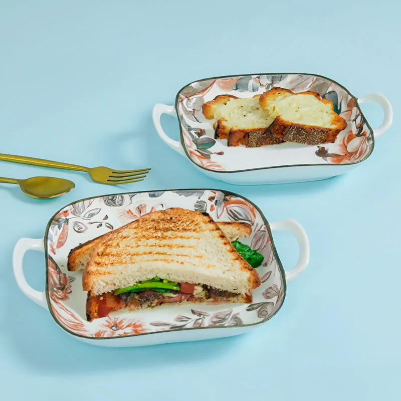 Maduva Floral Square Platter - Set Of Two media 6