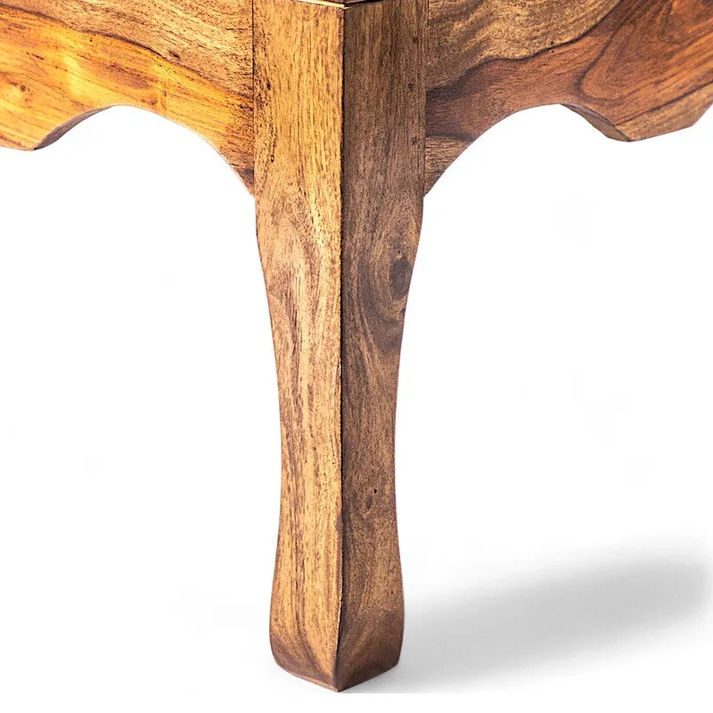 Rervon Sheesham Wooden Center Table - Brown,Beige media 4