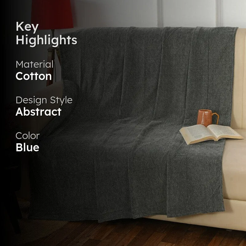 Loomora Abstract Cotton Throws - Blue media 2