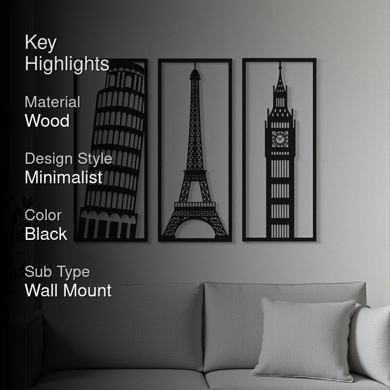 The UK Tour Wooden Wall Accent - Set Of Three media 2