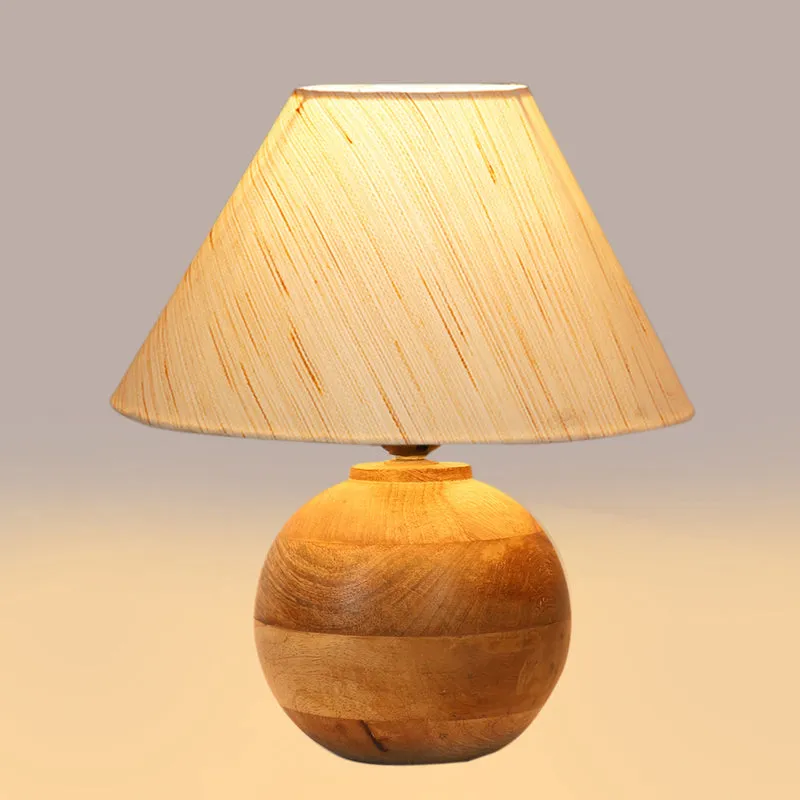Cotin II Orb Cotton Table Lamp - OffWhite,Brown media 4