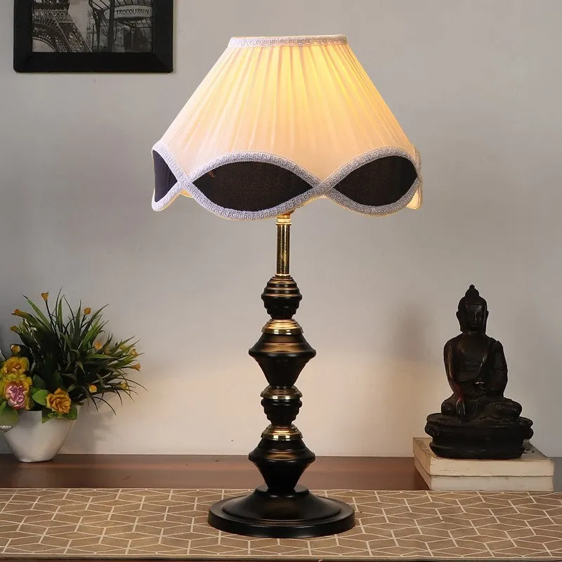 Glevyx Cotton Table Lamp With Iron Base - Ivory media 3